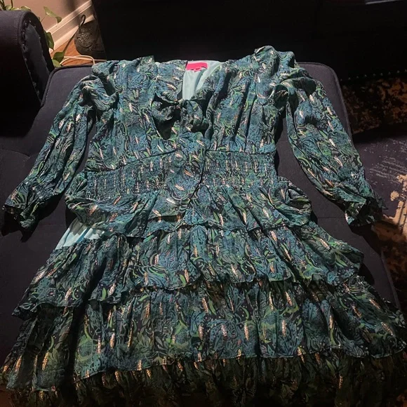 Lilly Pulitzer dress in  Navy tide Catty Purrsonality! Size 16 ! - Picture 3 of 8